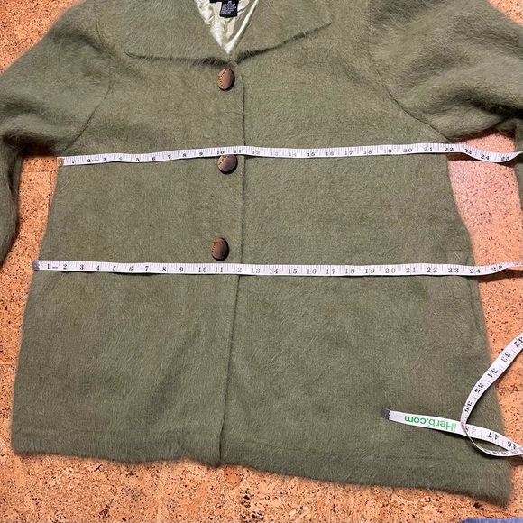 Venesha Angora Sweater Coat In Olive Green Sz M - Picture 11 of 13